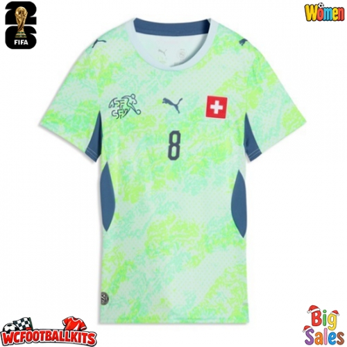 Switzerland Remo Freuler #8 Replica Away Stadium Shirt for Women World Cup 2026 Short Sleeve
